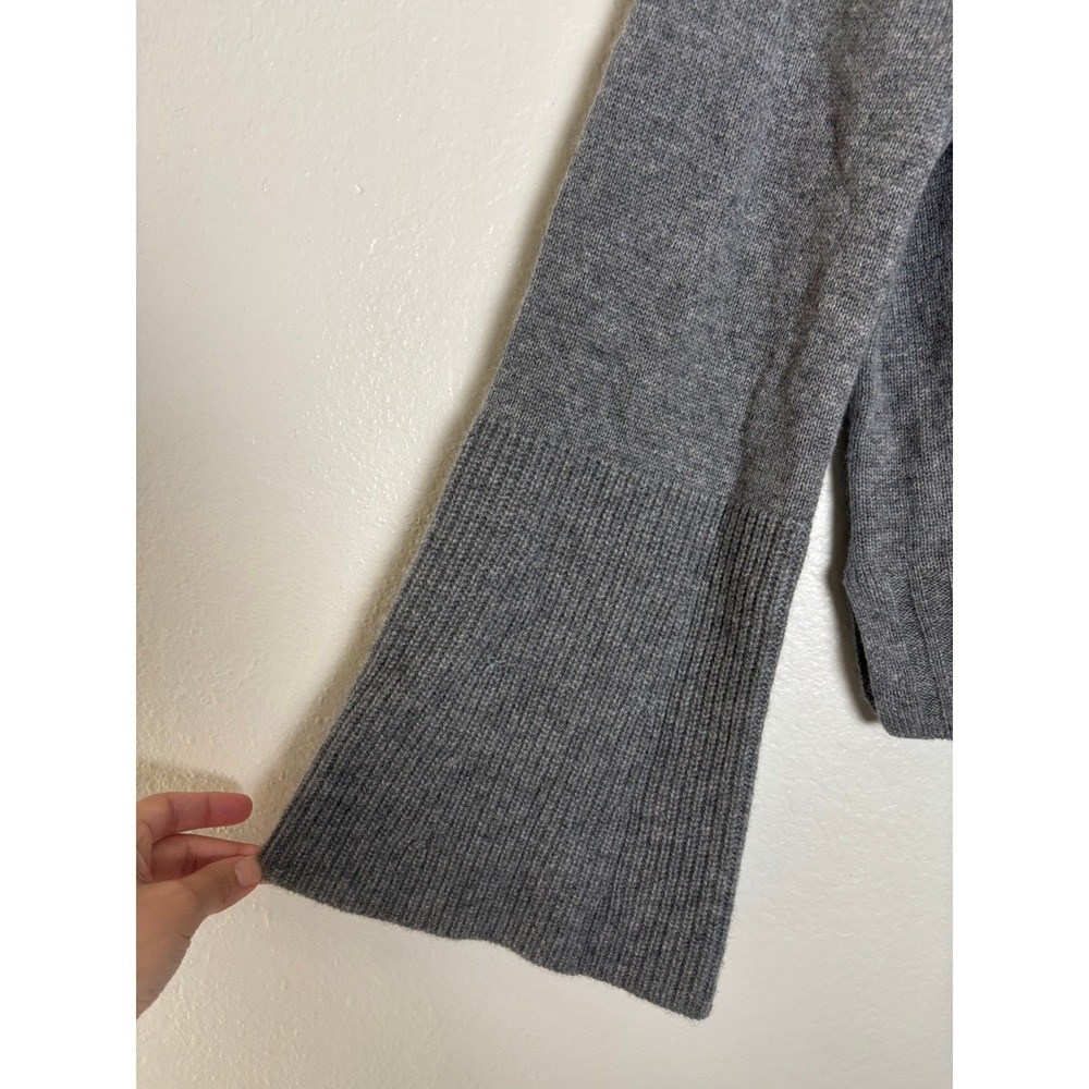 NWT Paige Laurel Sweater 100% Cashmere bell sleeve grey mock neck woman's size M - Picture 4 of 7